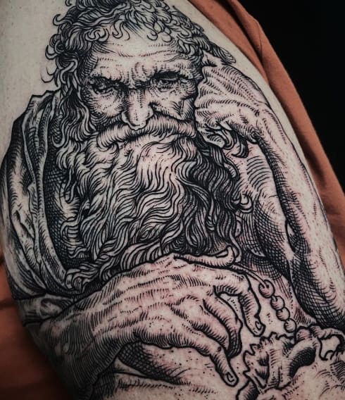 Illustrative blackwork tattoo_meiopulmao