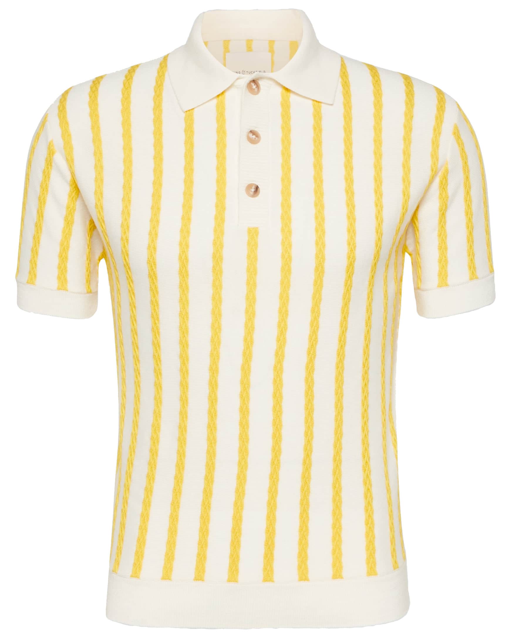 King & Tuckfield Striped wool polo shirt