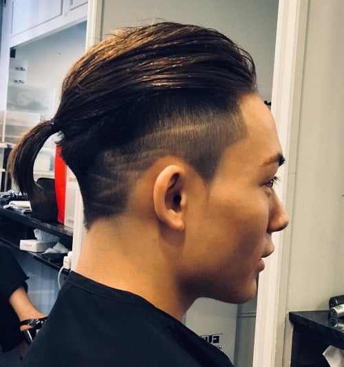 Men’s Ponytail with Shaved Sides