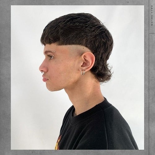 Mullet Haircut with Shaved Sides