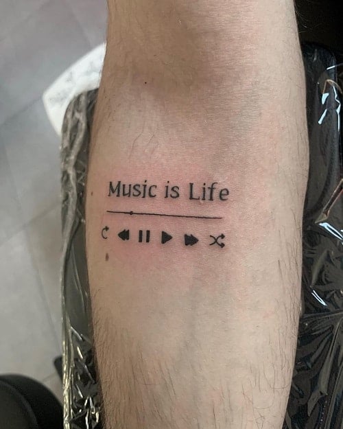 Music is Life Tattoo