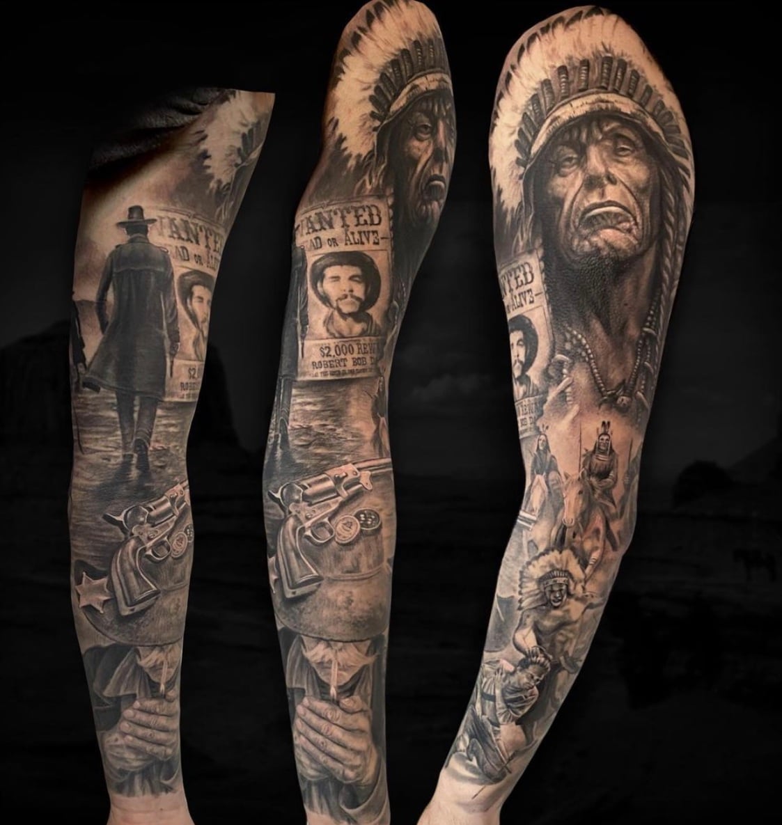 Native American Cowboy Tattoo
