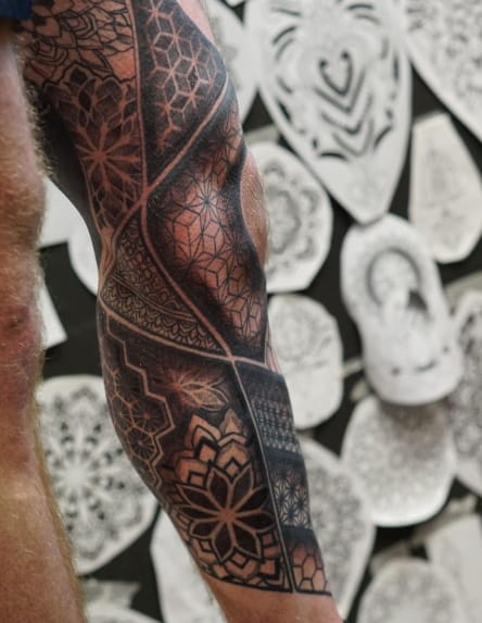 Ornamental blackwork tattoo
