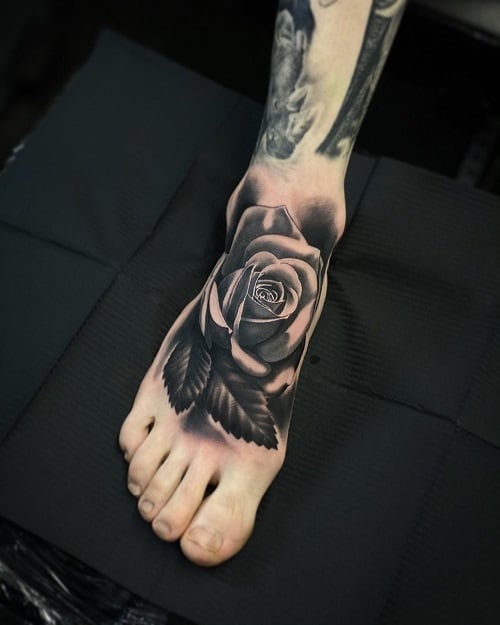 Rose Foot Tattoo