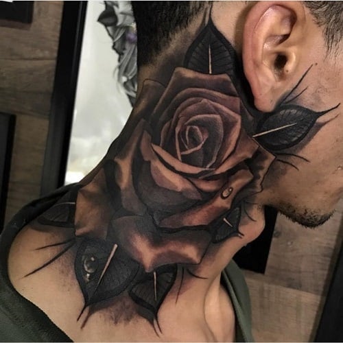 Rose Neck Tattoo