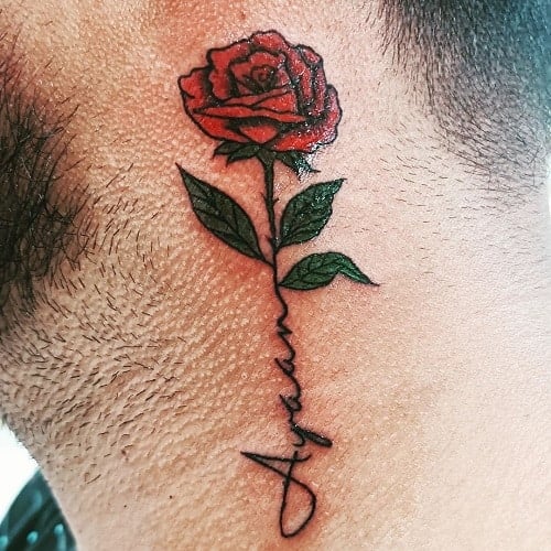 Rose Tattoo with Name