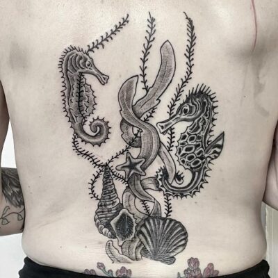 Seashell Back Tattoo