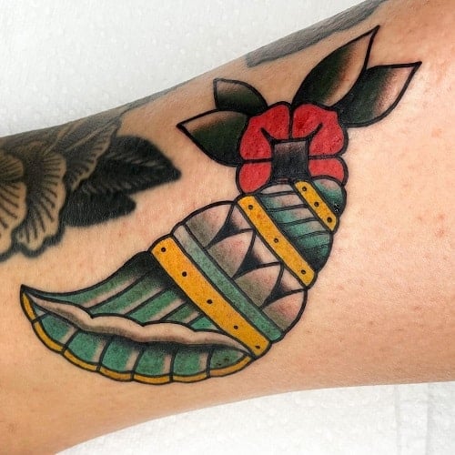 Seashell Flower Tattoo