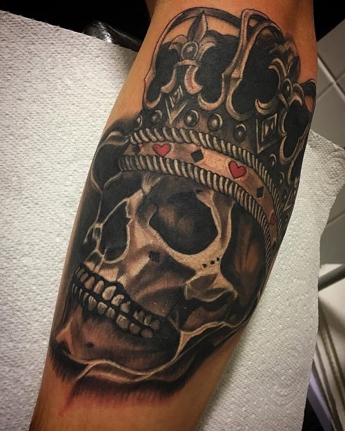 Skull with Crown Tattoo