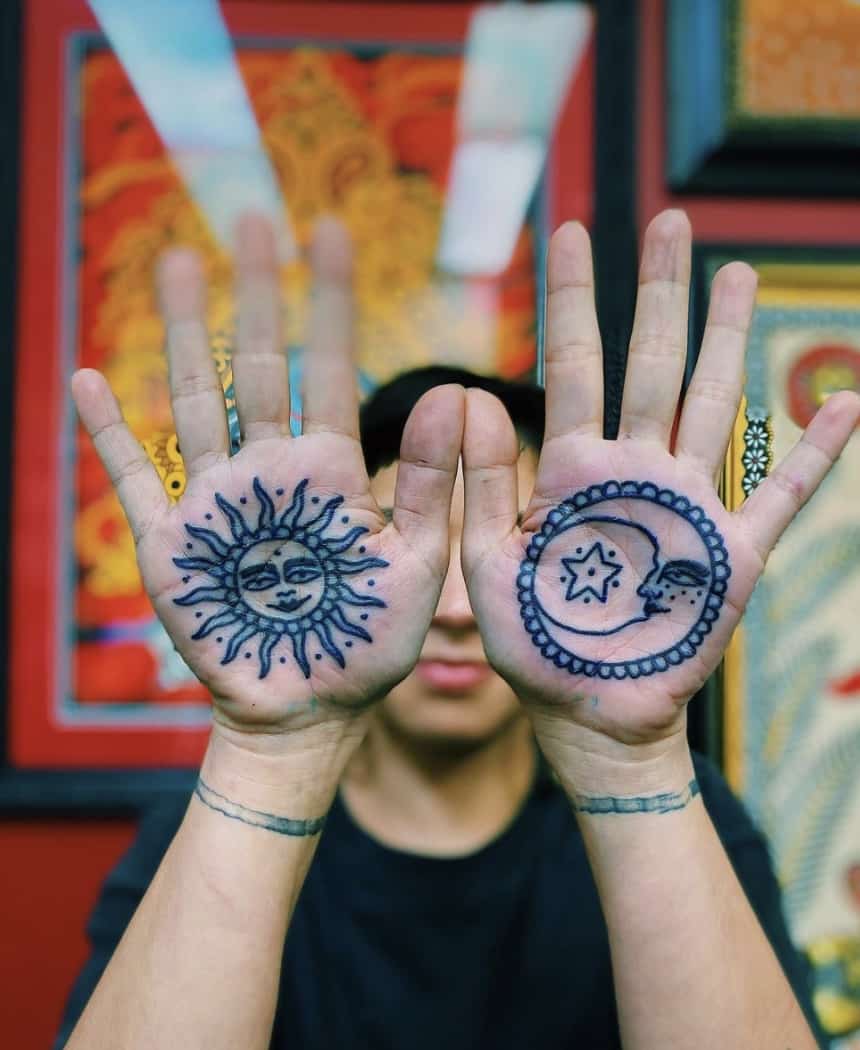Sun and Star Tattoo