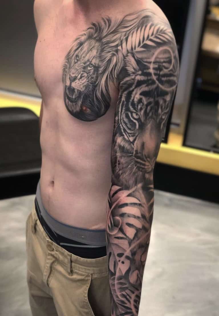 Tiger Sleeve Tattoo