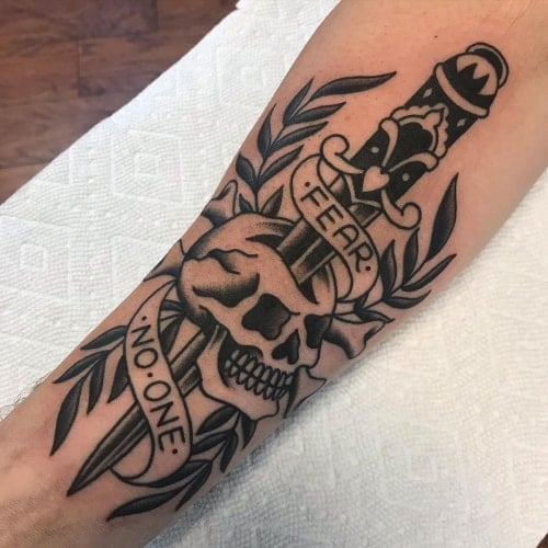 Traditional blackwork tattoo