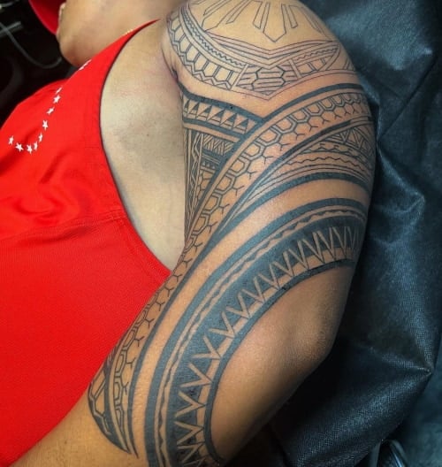 Tribal blackwork tattoo