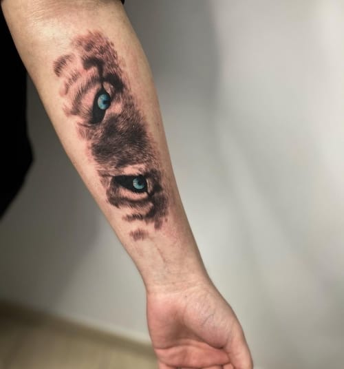 Wolf eyes tattoo 