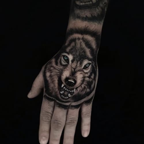 Wolf head tattoo