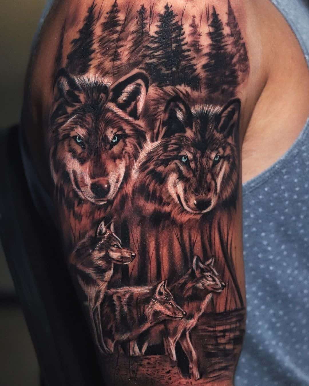 Wolf pack tattoo