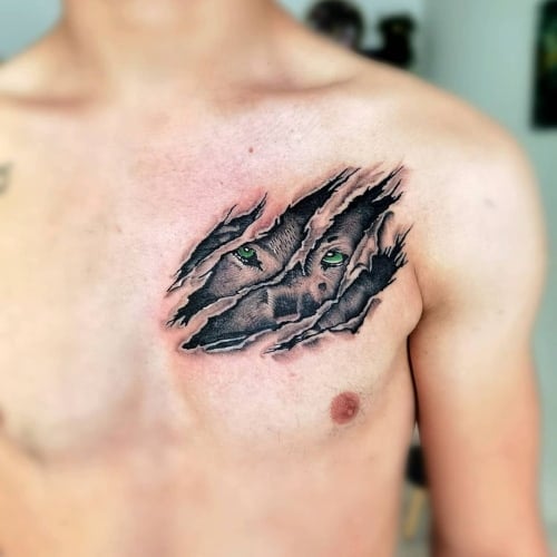 Wolf scratch tattoo 