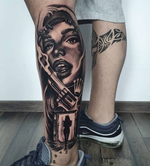 Calf Tattoo