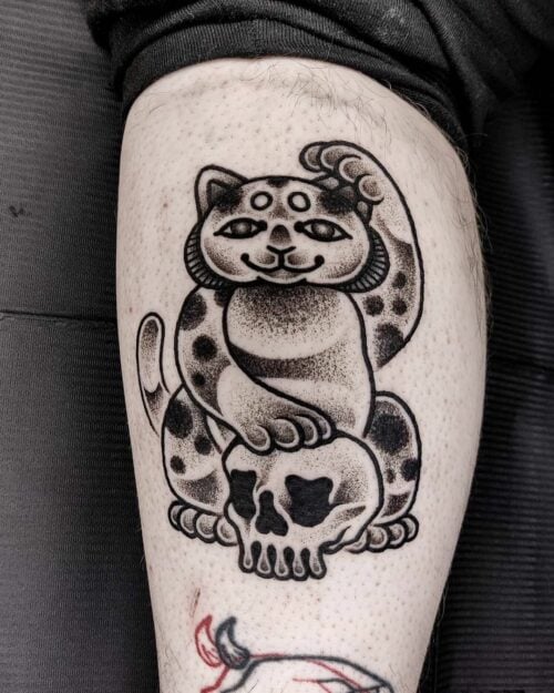 Japanese cat tattoo