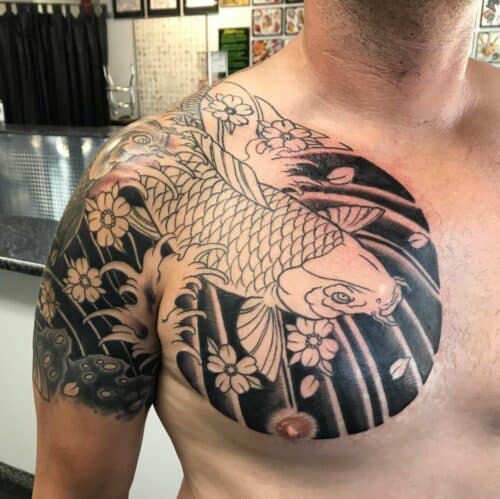 Japanese chest tattoo