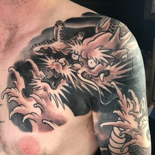 Traditional Japanese dragon tattoo