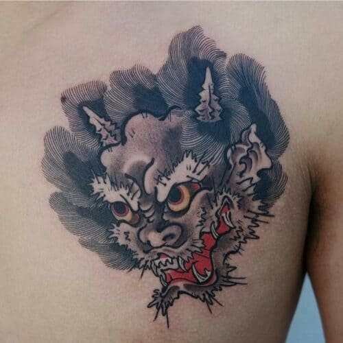 Japanese foo dog tattoo