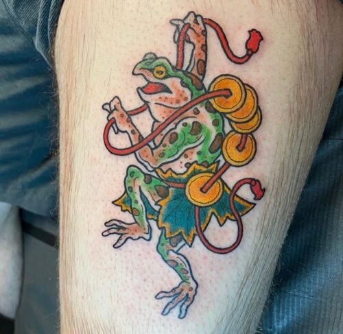 Japanese frog tattoo