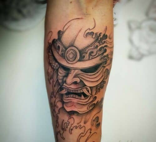 Japanese mask tattoo