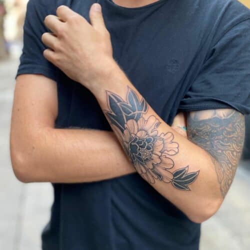 Japanese peony tattoo