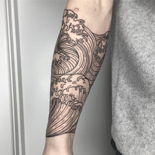 Japanese wave tattoo