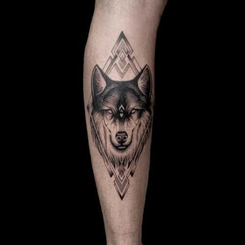 Japanese wolf tattoo