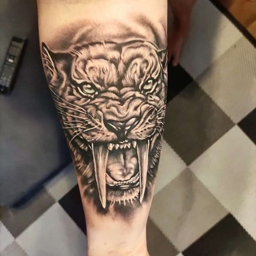 Sabre-Toothed Tiger Tattoo