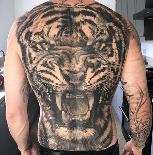 Tiger Back Tattoo