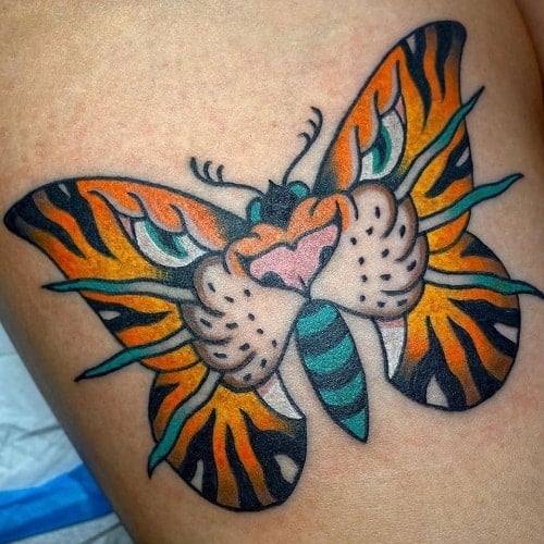 Tiger Butterfly Tattoo