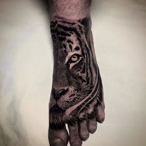 Tiger Foot Tattoo