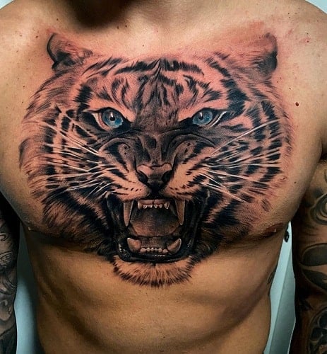 Tiger Tattoo Chest