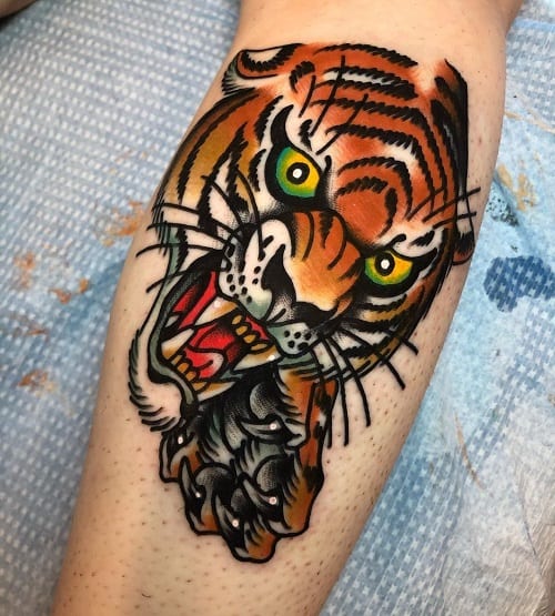 Traditional Tiger Tattoo