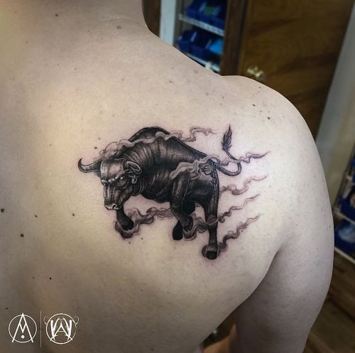 Charging Bull Tattoo