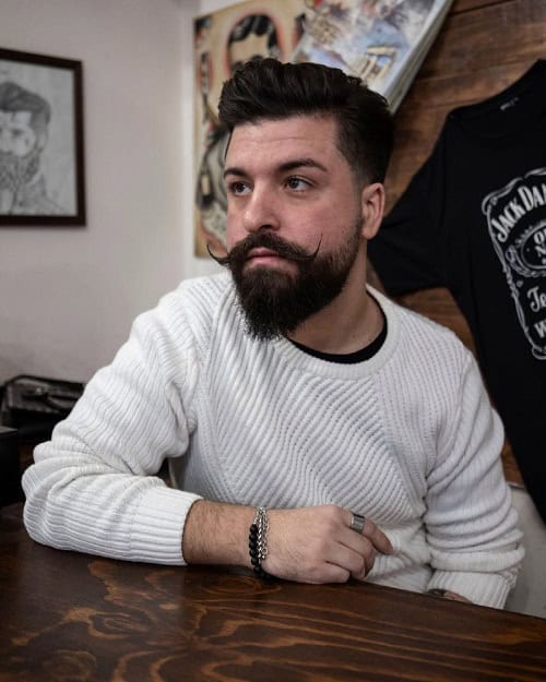 Classic Butch Haircut with Mustache