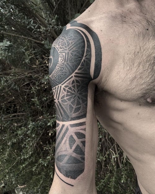 Dotwork Shoulder Tattoo