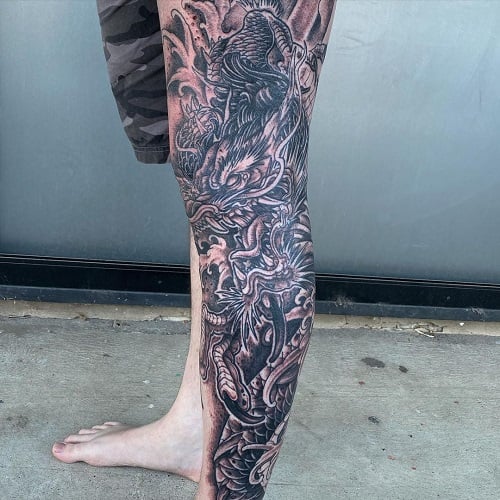 Dragon Leg Tattoo