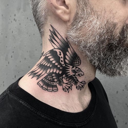 Eagle Tattoo on Neck