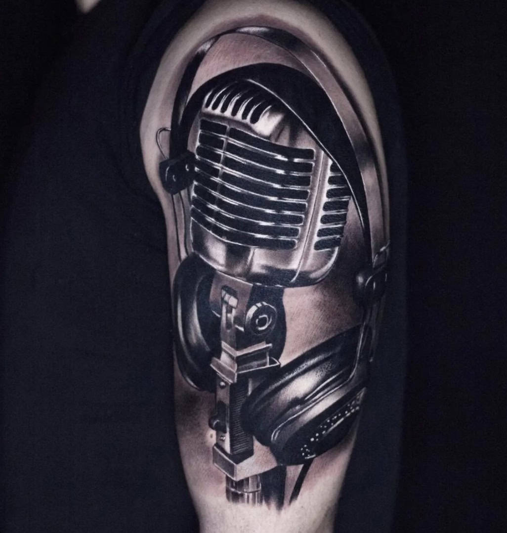 Headphone Music Tattoo