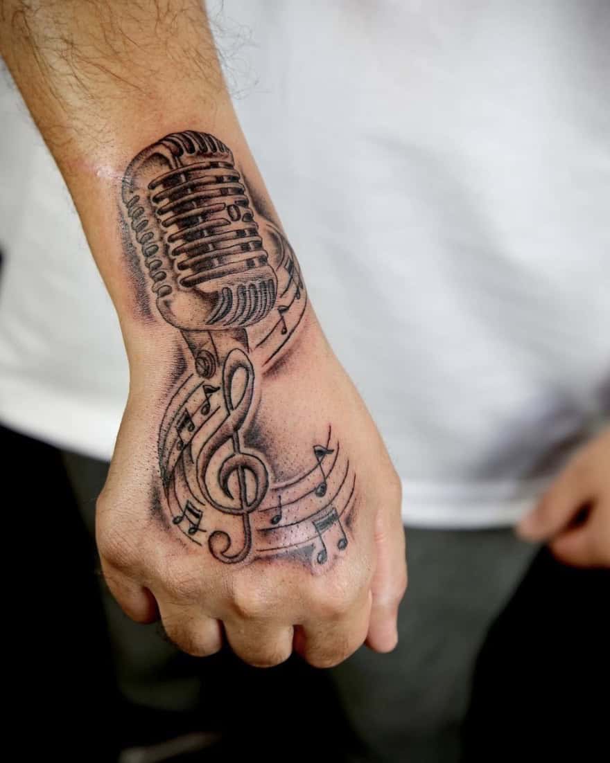 Music Hand Tattoo