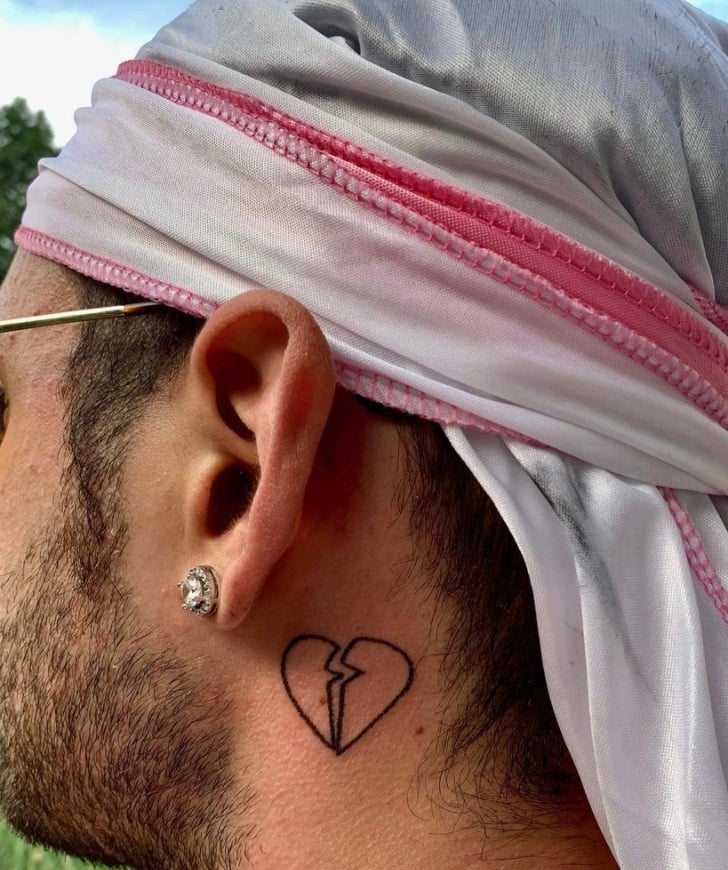 Stick and Poke Tattoo on Neck