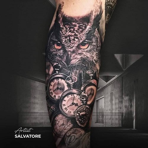 Realistic Owl Tattoo
