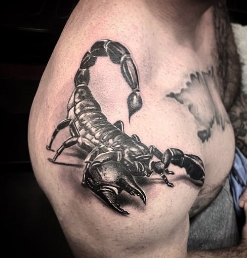 Realistic Scorpion Tattoo