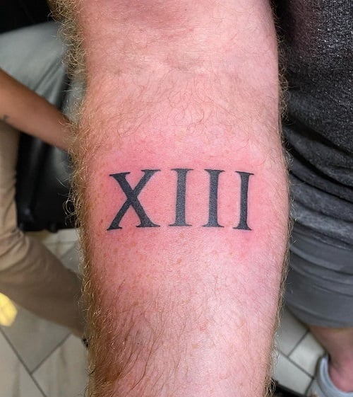 Roman Numeral 13 Tattoo