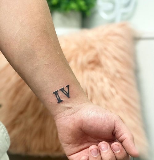 Roman Numeral 4 Tattoo