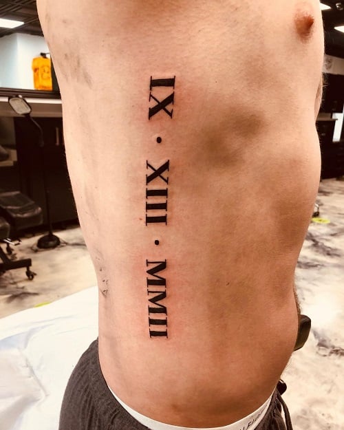 Roman Numeral Birthday Tattoo